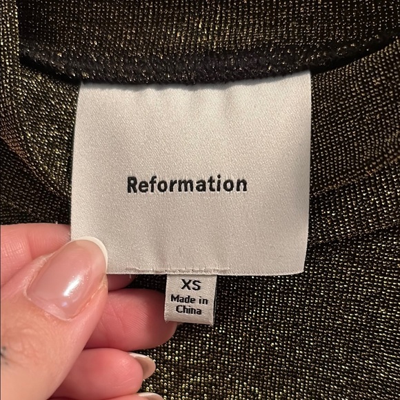 Reformation Gold Hermia dress - Picture 2 of 5